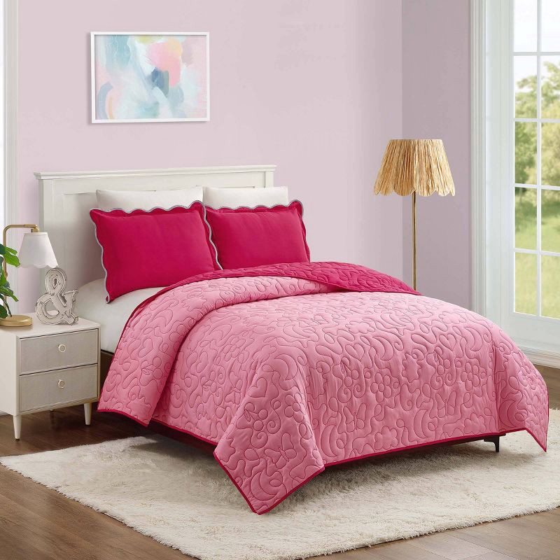 slide 3 of 6, Makers Collective Prism Full/Queen Pink Icon Quilted Comforter, 1 ct
