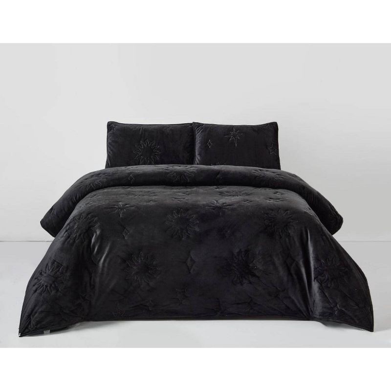 slide 1 of 6, QCNCD Celestial Garden Full/Queen Velvet Embroidery Comforter, 1 ct