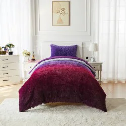 Mingled Threads Celestial Garden Twin Faux Fur Comforter