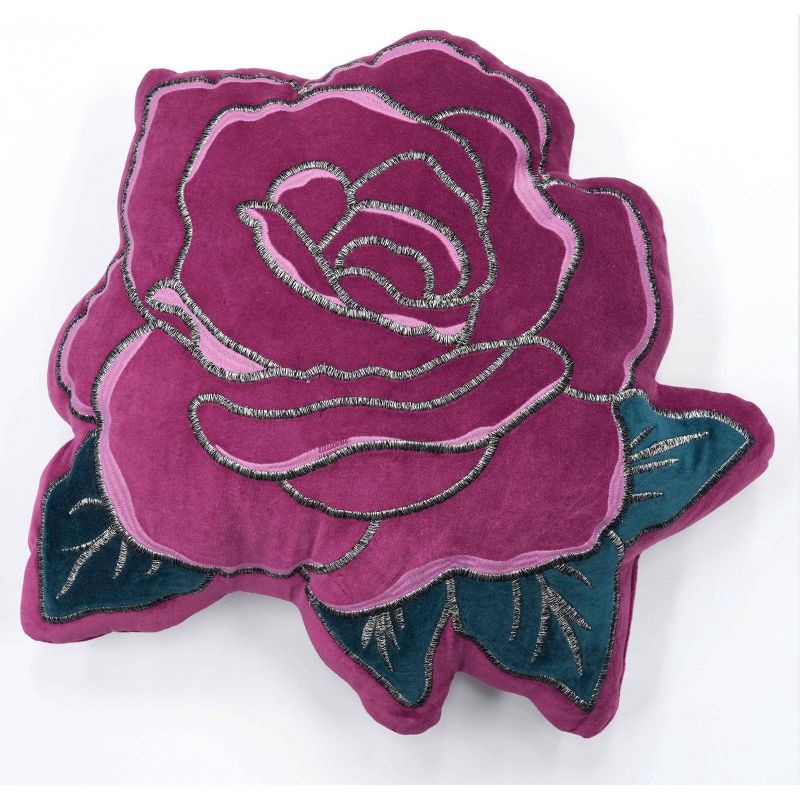 slide 1 of 3, ZADORA Celestial Garden Velvet Rose Decorative Pillow, 1 ct