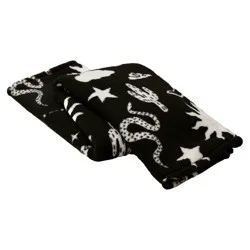 Makers Collective Celestial Garden Faux Shearling Black/White Throw