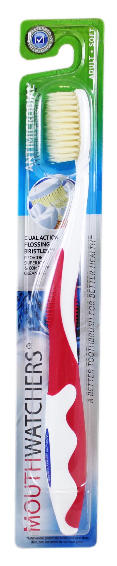 slide 1 of 1, Mouth Watchers Toothbrush Adult Red, 1 ct