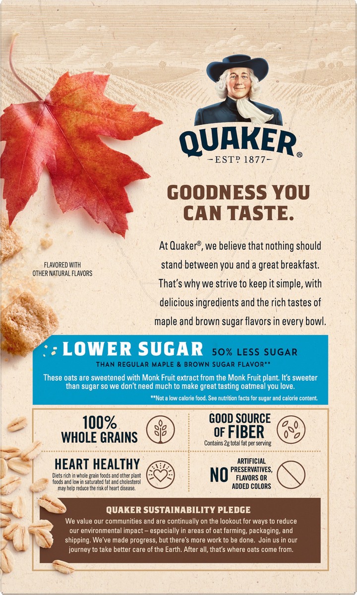 slide 3 of 6, Quaker Instant Oatmeal Maple & Brown Sugar 1.19 Oz 8 Count, 8 ct