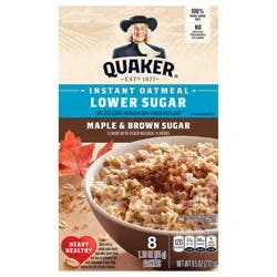 Quaker Instant Oatmeal Maple & Brown Sugar 1.19 Oz 8 Count