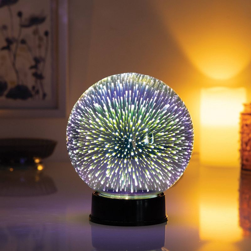 slide 2 of 3, West & Arrow Celestial Garden 6 inch Merkury Glass Orb Light with Base, 1 ct