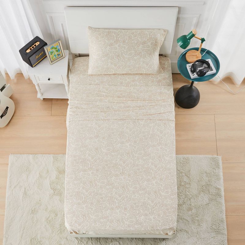 slide 1 of 4, Mingled Threads Seek Twin Topography Jersey Sheet Set, 1 ct