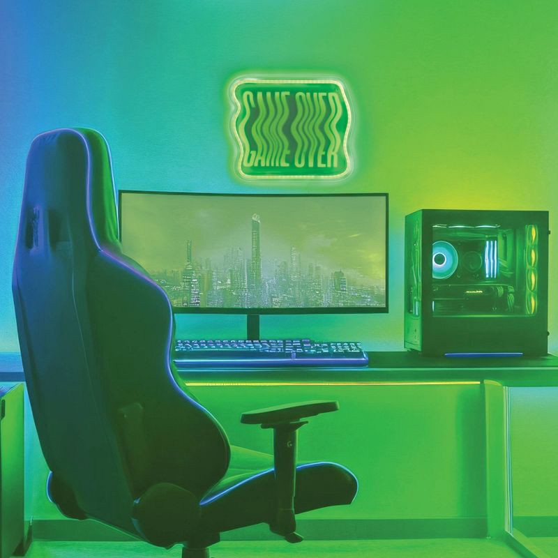 slide 3 of 3, West & Arrow Sportopia GAME OVER Neon Wall Sign, 1 ct