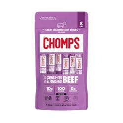 Chomps Snack Sticks Taco Beef Meat Sticks - 9.2oz/8ct