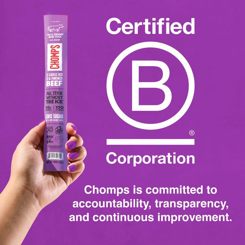 slide 6 of 8, Chomps Snack Sticks Taco Beef Stick - 1.15oz, 1.15 oz