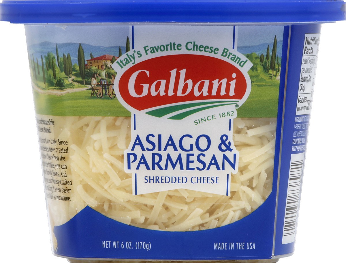 slide 3 of 6, Galbani Parmesan & Asiago Shredded Cheese 6 oz, 6 oz
