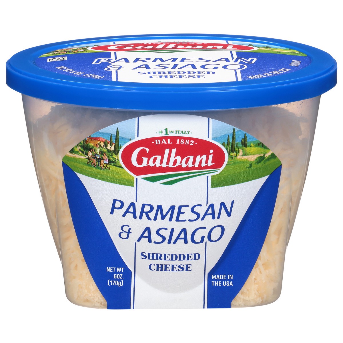 slide 1 of 6, Galbani Parmesan & Asiago Shredded Cheese 6 oz, 6 oz