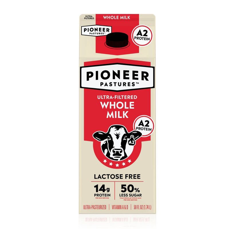slide 1 of 9, Pioneer Pastures Lactose Free A2 Whole Milk - 59 fl oz, 59 fl oz