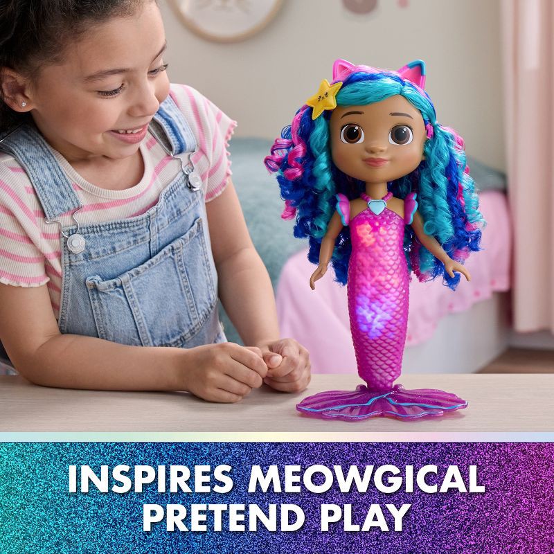 slide 4 of 5, Gabby's Dollhouse: The Movie, Sing & Shine Mermaid Gabby, Waterproof Mermaid Doll, Lights & Sounds, 1 ct