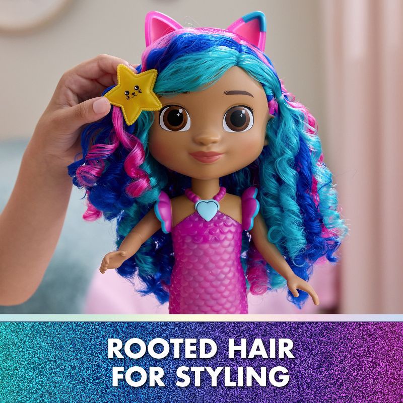 slide 5 of 5, Gabby's Dollhouse: The Movie, Sing & Shine Mermaid Gabby, Waterproof Mermaid Doll, Lights & Sounds, 1 ct