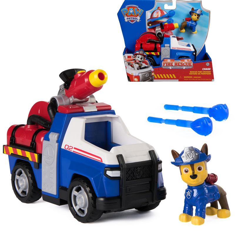 slide 1 of 8, PAW Patrol Fire Rescue Large Vehicle Toy Vehicle - Chase, 1 ct