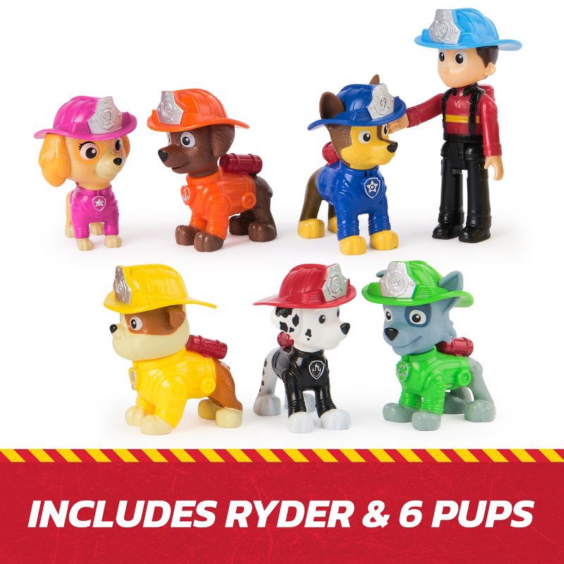 slide 3 of 6, PAW Patrol Fire Rescue Team Pack, 7 Collectible Figures - Ryder, Chase, Marshall, Skye, Rubble, Rocky & Zuma, 1 ct