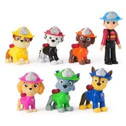 PAW Patrol Fire Rescue Team Pack, 7 Collectible Figures - Ryder, Chase, Marshall, Skye, Rubble, Rocky & Zuma