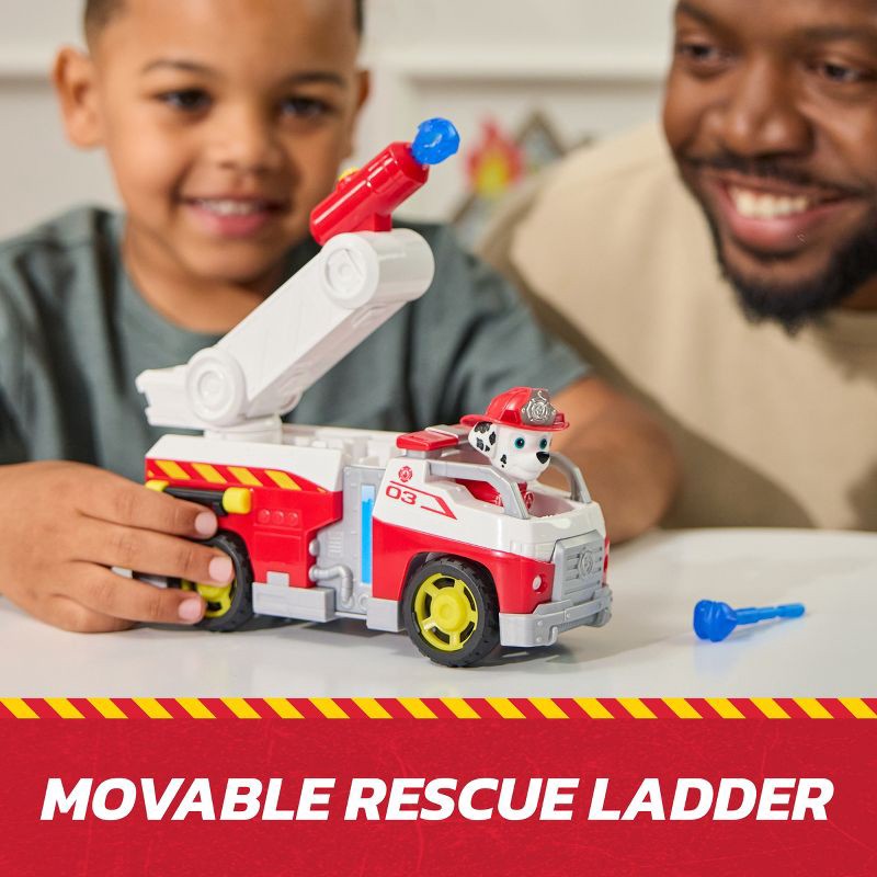slide 3 of 9, PAW Patrol Fire Rescue: Marshall's Rescue Fire Engine with Figure, Launcher & Accessories, 1 ct