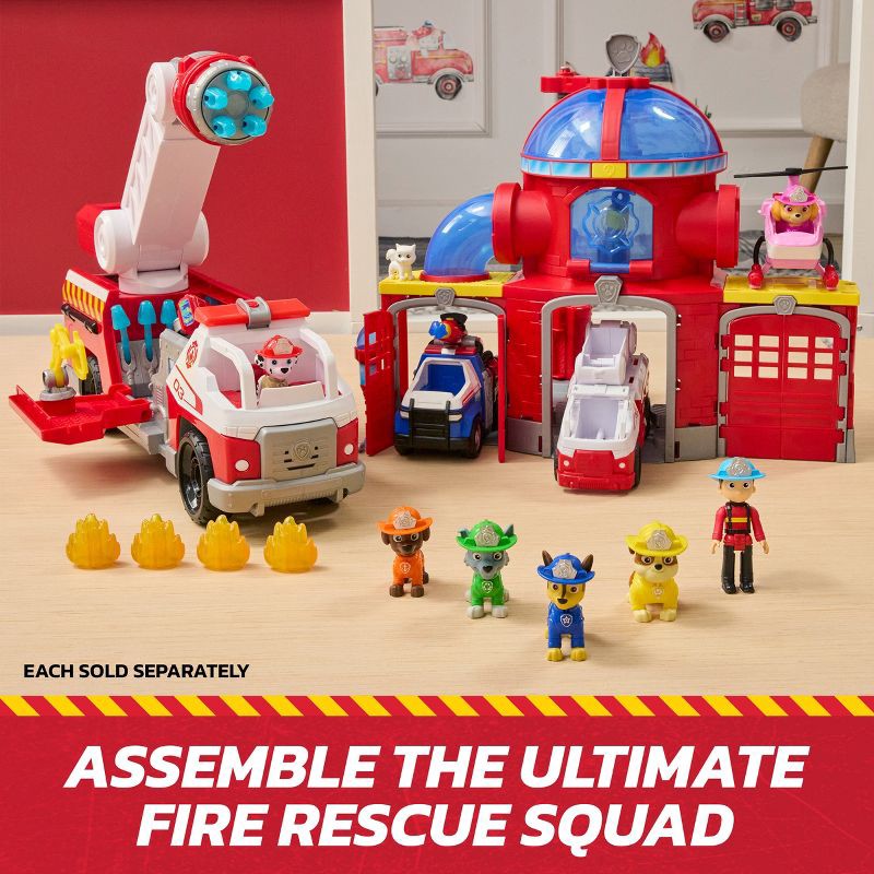 slide 7 of 9, PAW Patrol Fire Rescue: Marshall's Rescue Fire Engine with Figure, Launcher & Accessories, 1 ct
