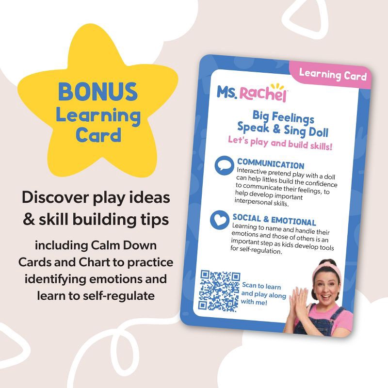 slide 6 of 9, Ms. Rachel Big Feelings Speak and Sing Doll, 1 ct