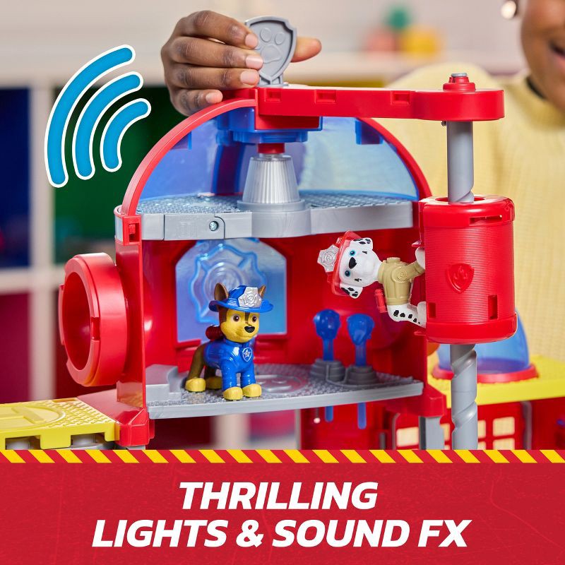 slide 2 of 9, PAW Patrol Fire Rescue Command Center with Marshall Figure, Fire Truck, Lights, Launcher & Sound Fx, 1 ct