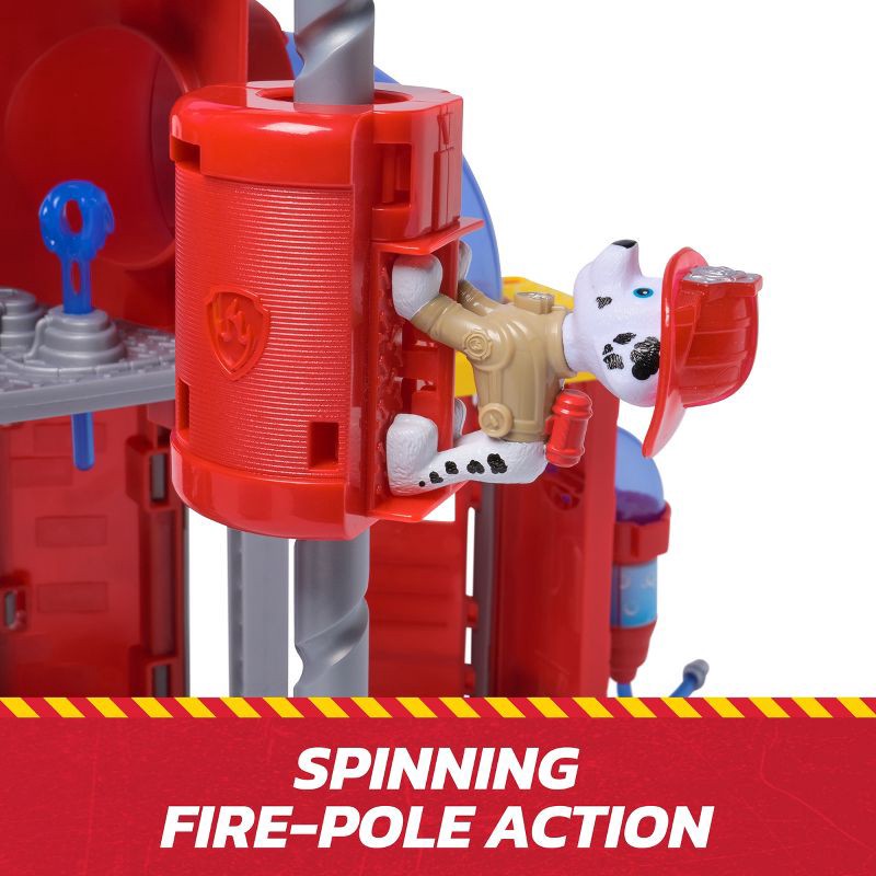 slide 5 of 9, PAW Patrol Fire Rescue Command Center with Marshall Figure, Fire Truck, Lights, Launcher & Sound Fx, 1 ct