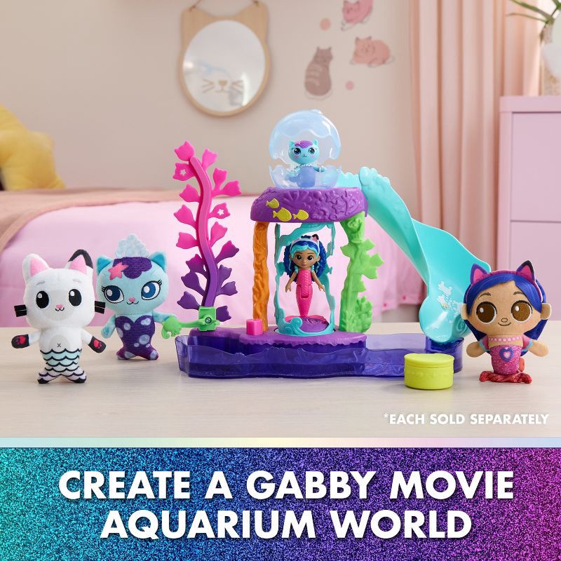 slide 4 of 10, Gabby's Dollhouse: The Movie, MerCat's Colorful Kitty Aquarium Playset with Figures & Accessories, 1 ct