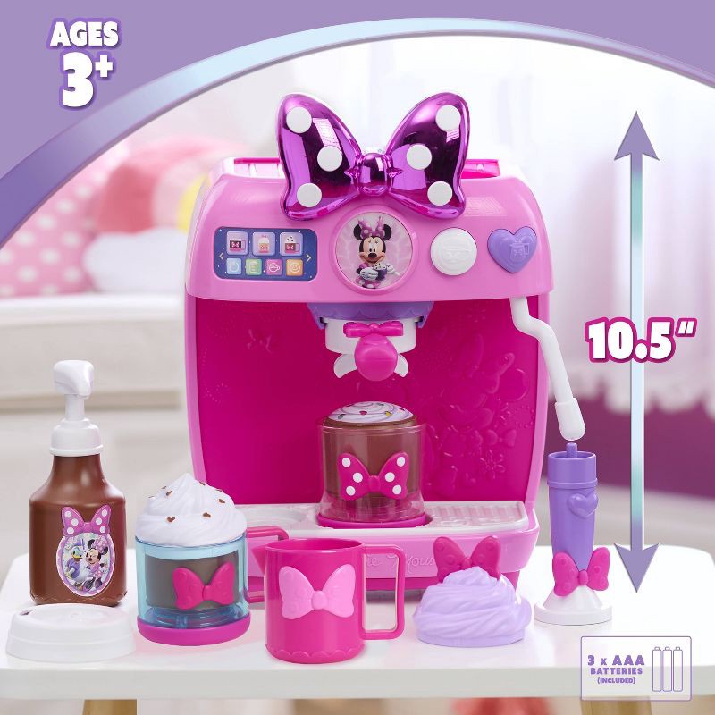 slide 2 of 6, Disney Jr. Minnie Mouse Rise and Shine Bowrista Set 10" Play Espresso Machine Ages 3 and Up, 1 ct