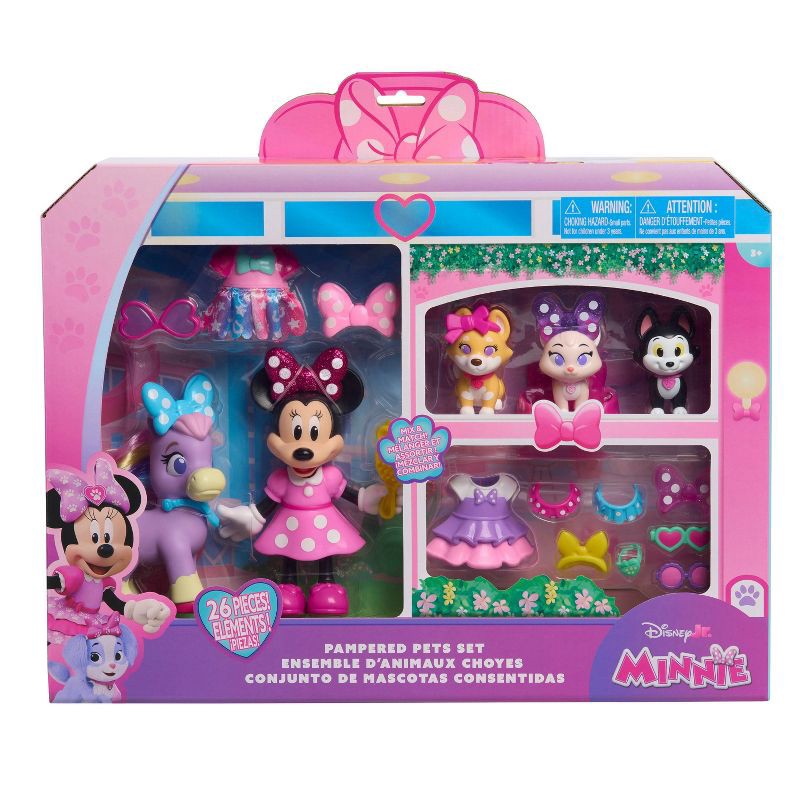 slide 1 of 6, Minnie Mouse Deluxe Pampered Doll Pet Animal Figure: No Articulation Plastic Action Figures Set, 1 ct