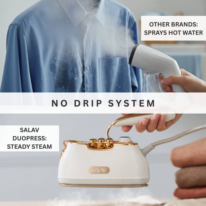 slide 7 of 11, SALAV IS-900 Retro Edition Duopress Steamer and Iron Pearl, 1 ct