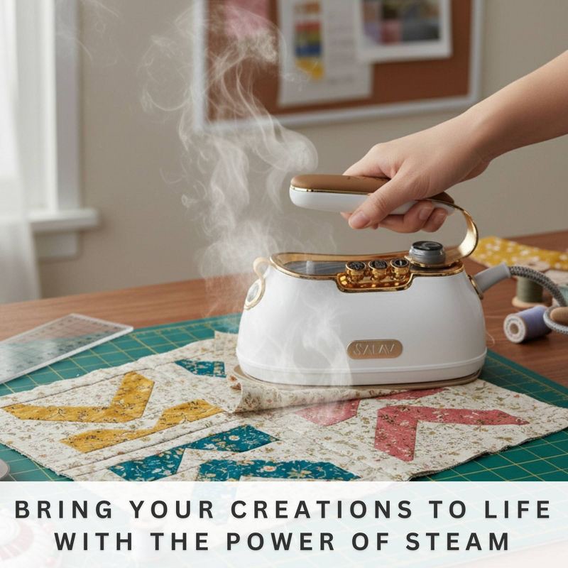 slide 9 of 11, SALAV IS-900 Retro Edition Duopress Steamer and Iron Pearl, 1 ct