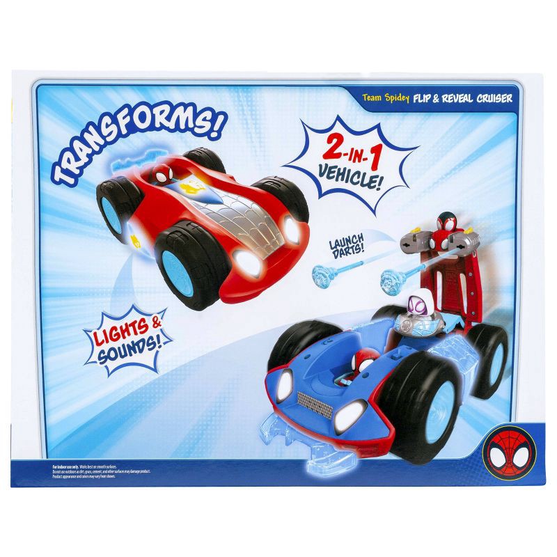 slide 9 of 9, Spidey and His Amazing Friends Deluxe Feature Team Spidey Flip & Reveal Cruiser Toy Vehicle, 1 ct