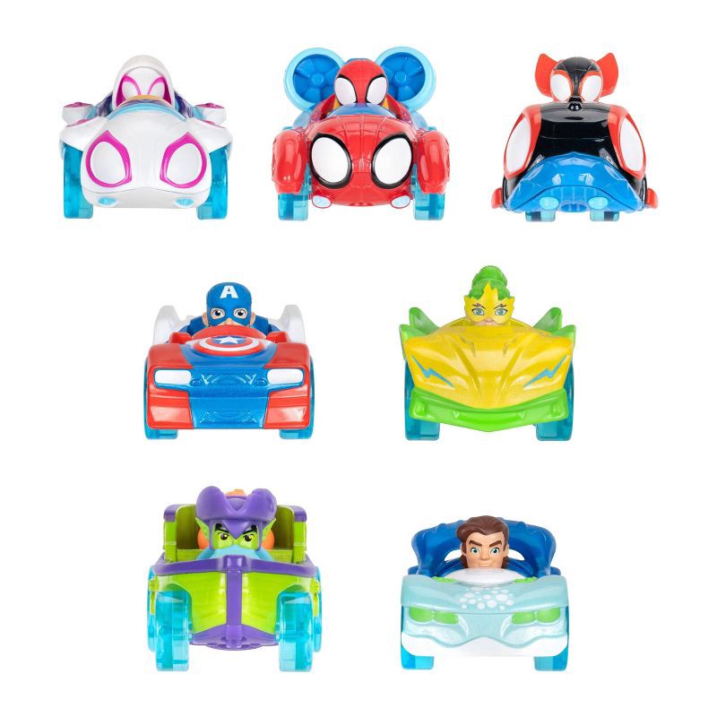 slide 1 of 16, Disney Spidey and His Amazing Friends Diecast Amazing Metal Water Webs Toy Vehicle - 7pk: 1:8 Scale, Plastic Car Set, 7 ct