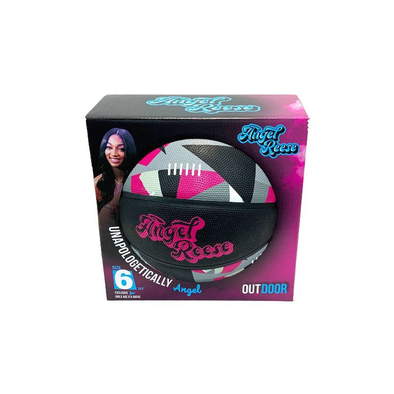 slide 3 of 5, Angel Reese Artistic 28.5" Basketball – Black, 1 ct