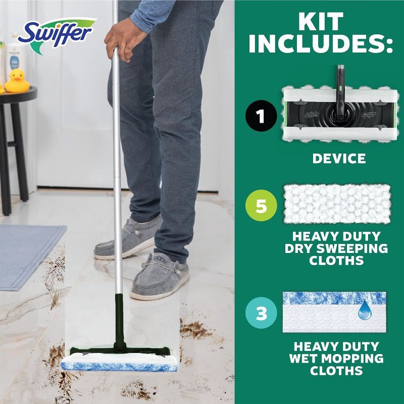 slide 6 of 14, Swiffer Deluxe Sweep + Mop, 1 ct