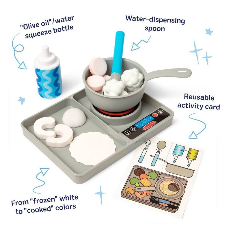 slide 4 of 9, Melissa & Doug Water WOW Saute & Serve Play Set: Plastic Kitchen Accessories, Educational Focus on Motor Skills, 1 ct