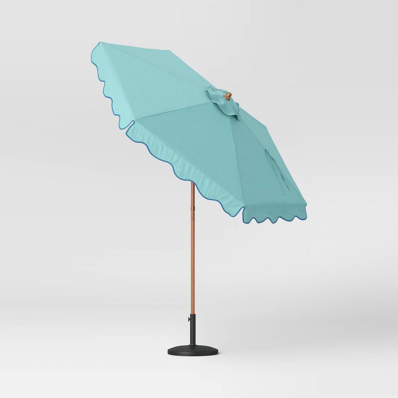 slide 2 of 6, 7.5' Round Scalloped Umbrella Jade Isle - Threshold™, 1 ct