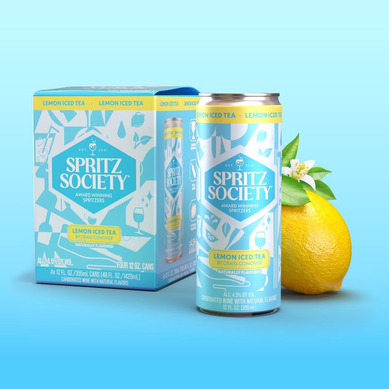 slide 2 of 5, Spritz Society Lemon Iced Tea - 4pk/355ml Cans, 4 ct; 355 ml