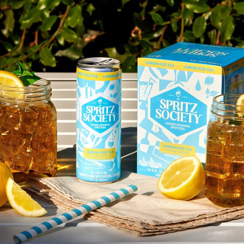 slide 3 of 5, Spritz Society Lemon Iced Tea - 4pk/355ml Cans, 4 ct; 355 ml