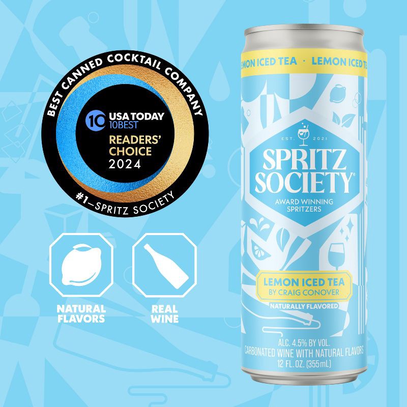 slide 4 of 5, Spritz Society Lemon Iced Tea - 4pk/355ml Cans, 4 ct; 355 ml