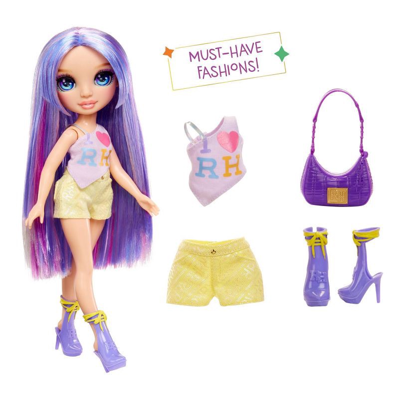 slide 2 of 6, Rainbow High My Fashion Style Violet, Purple 11" Fashion Doll with Statement Outfit, Stylish Handbag, 1 ct