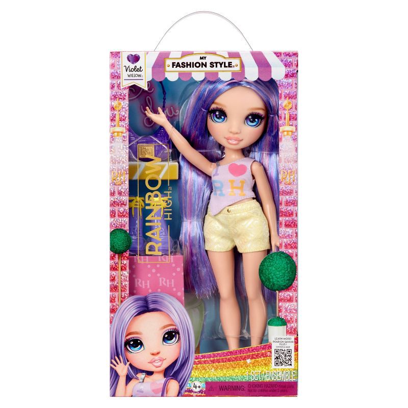 slide 6 of 6, Rainbow High My Fashion Style Violet, Purple 11" Fashion Doll with Statement Outfit, Stylish Handbag, 1 ct