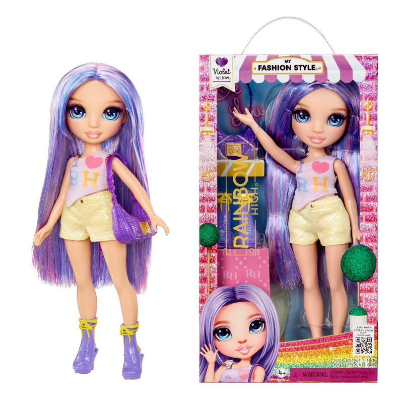 slide 1 of 6, Rainbow High My Fashion Style Violet, Purple 11" Fashion Doll with Statement Outfit, Stylish Handbag, 1 ct