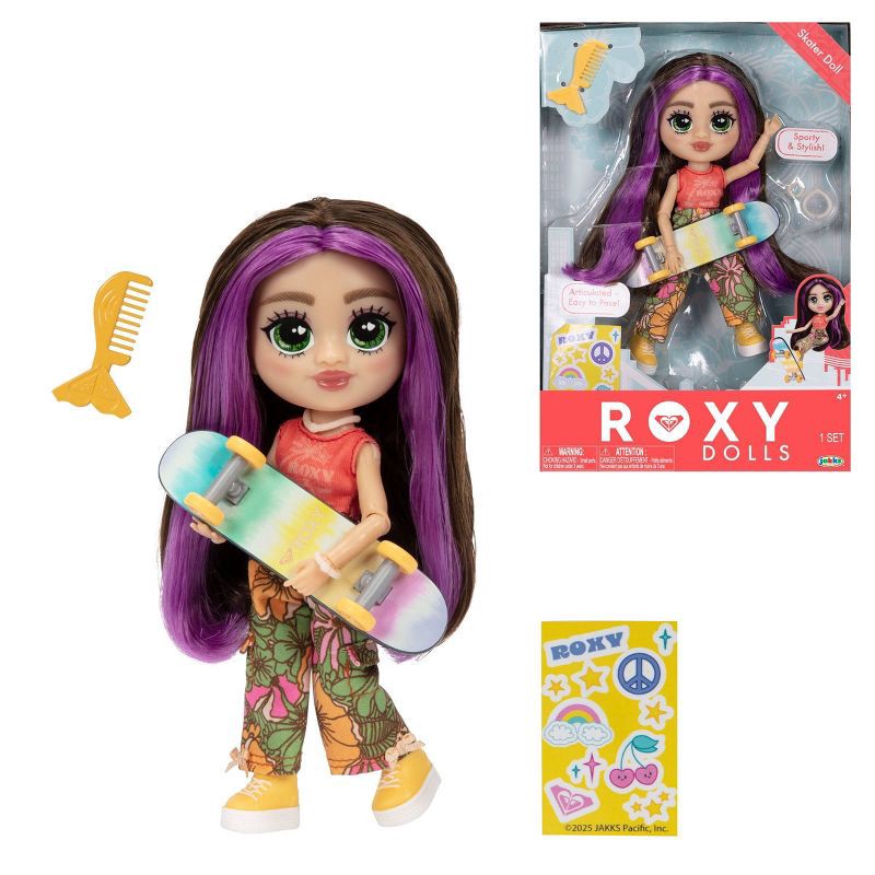 slide 1 of 7, ROXY 7" Skateboarding Core Fashion Doll, 1 ct