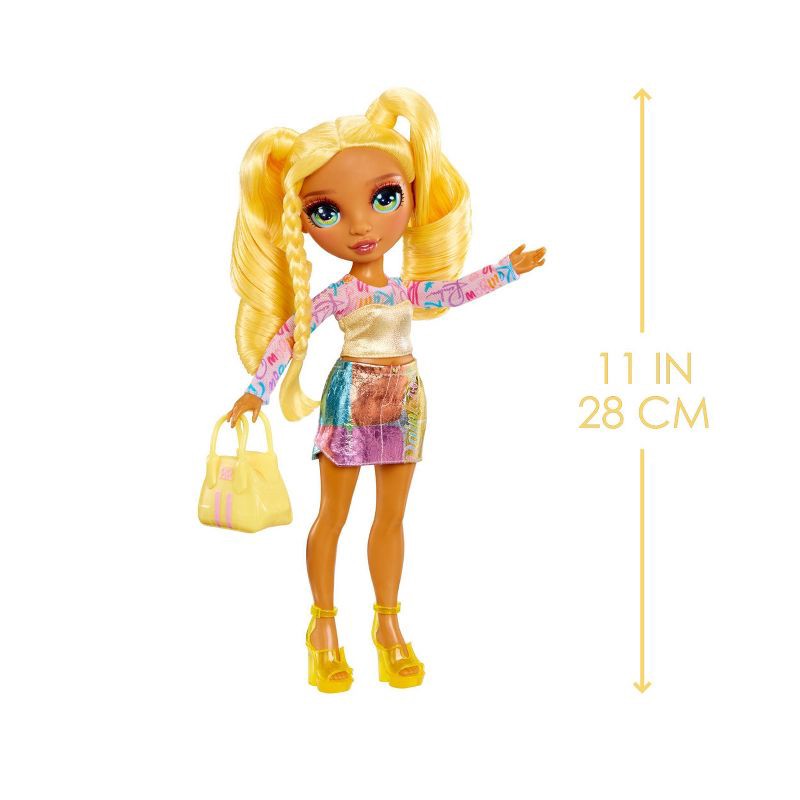 slide 3 of 5, Rainbow High My Fashion Style Sunny, Yellow 11" Fashion Doll with Statement Outfit, Stylish Handbag: Articulated Figure, Removable Clothes, 1 ct