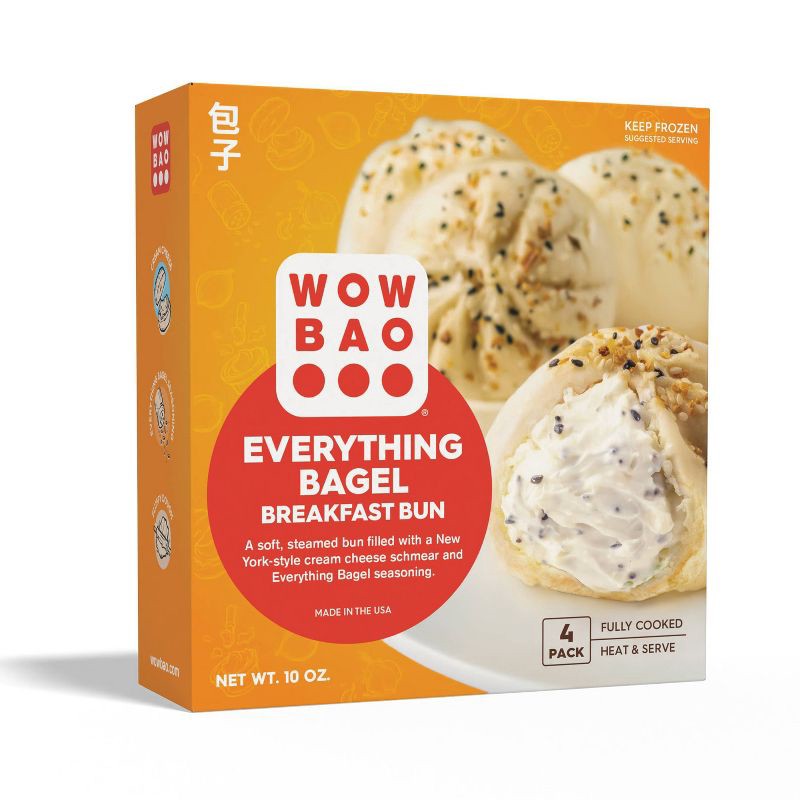 slide 4 of 4, Wow Bao Everything Bagel Breakfast Frozen Bun - 10oz/4ct, 4 ct; 10 oz
