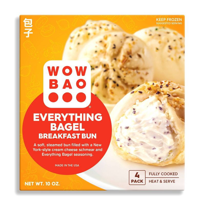 slide 1 of 4, Wow Bao Everything Bagel Breakfast Frozen Bun - 10oz/4ct, 4 ct; 10 oz