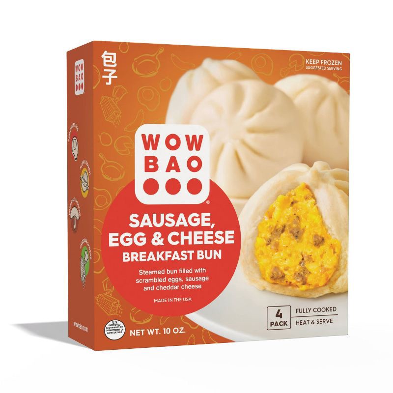 slide 4 of 4, Wow Bao Sausage Egg and Cheese Breakfast Frozen Bun - 10oz/4pk, 4 ct; 10 oz