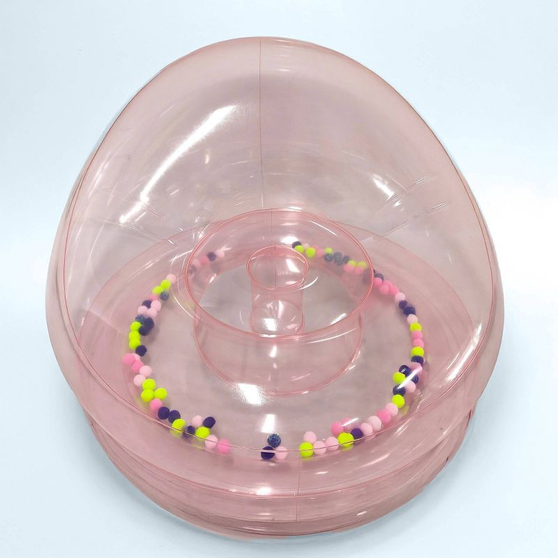 slide 2 of 4, PM&J Home Prism Pom Pom Pink Multi Blow Up Chair, 1 ct