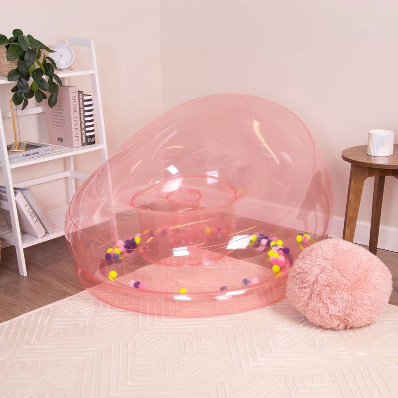 slide 3 of 4, PM&J Home Prism Pom Pom Pink Multi Blow Up Chair, 1 ct